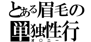 とある眉毛の単独性行（オ○ニー）