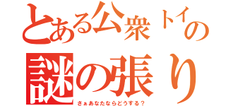 とある公衆トイレの謎の張り紙（さぁあなたならどうする？）