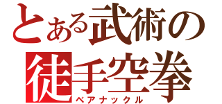 とある武術の徒手空拳（ベアナックル）