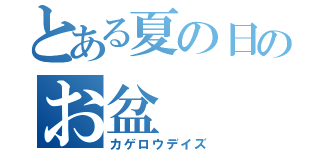 とある夏の日のお盆（カゲロウデイズ）