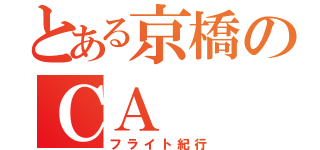 とある京橋のＣＡ（フライト紀行）