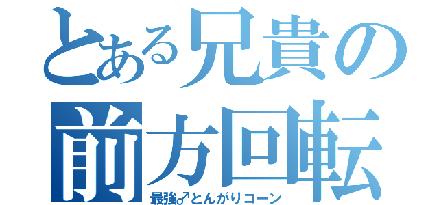 とある兄貴の前方回転（最強♂とんがりコーン）