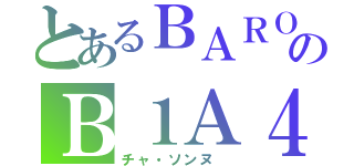 とあるＢＡＲＯのＢ１Ａ４（チャ・ソンヌ ）