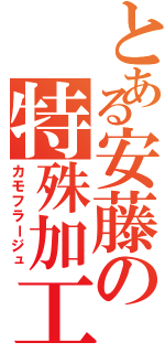 とある安藤の特殊加工（カモフラージュ）