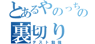 とあるやのっちの裏切り（テスト勉強）