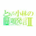 とある小林の問題発言Ⅱ（エロい声出して）