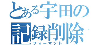 とある宇田の記録削除（フォーマット）