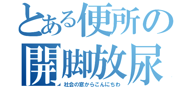 とある便所の開脚放尿（社会の窓からこんにちわ）