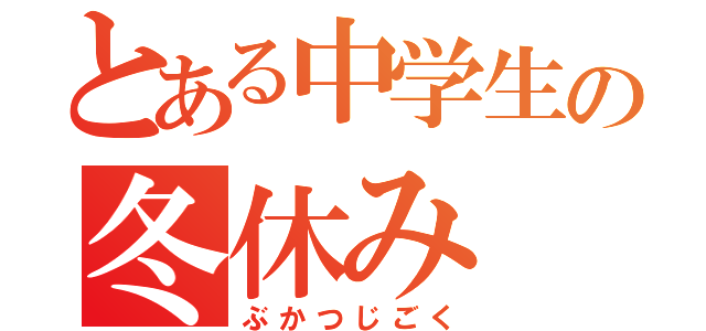 とある中学生の冬休み（ぶかつじごく）